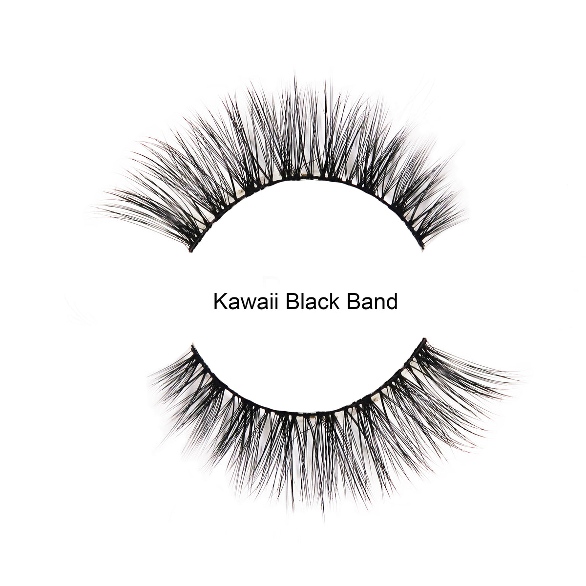 Kawaii Lashes Black band | Natural Faux Mink
